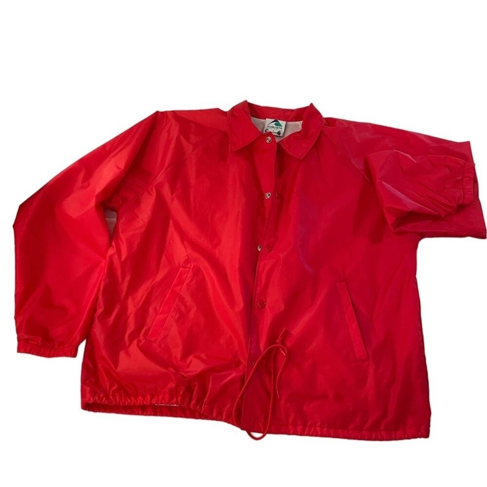 VTG Augusta Coach Jacket Men L Gorpcore Outdoor Sportswear Snap Collared Red
